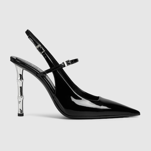 Women's slingback pump with bamboo heel