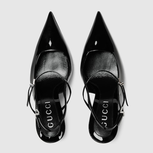 Women's slingback pump with bamboo heel