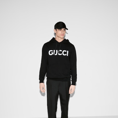 Sudadera punto algodón con capucha y bordado
