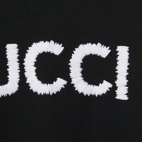 Felpa in jersey di cotone con cappuccio e ricamo