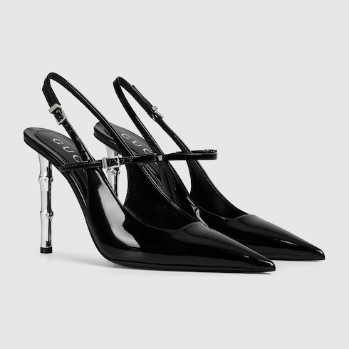 Women's slingback pump with bamboo heel
