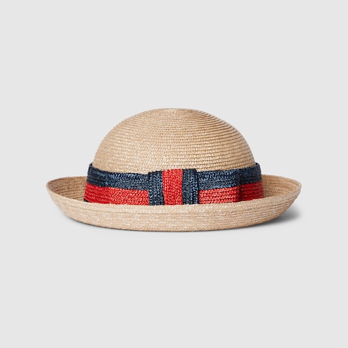 Cappello bambino in paglia con nastro Web