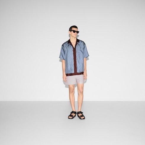 Camicia dalla vestibilità regolare in twill di seta stampato
