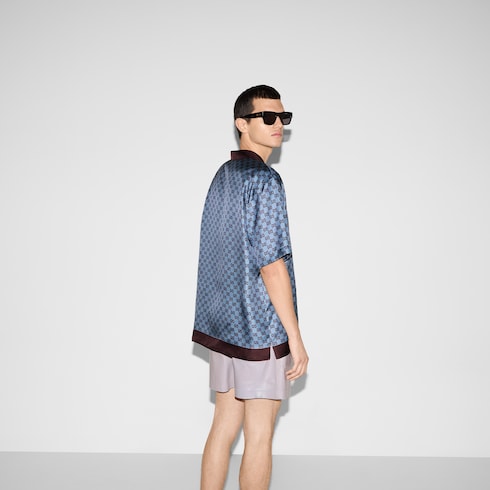 Chemise coupe regular en twill de soie imprimé