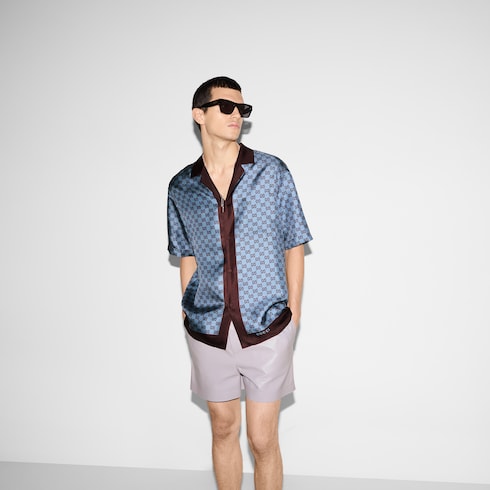 Camicia dalla vestibilità regolare in twill di seta stampato