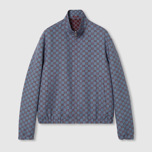 Chaqueta de lana con pata de gallo y GG