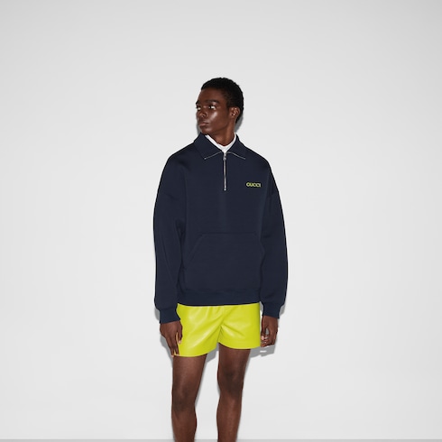 Veste à demi-zip en jersey avec empiècement