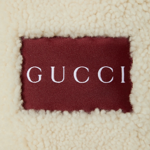 Bomber in shearling GG con cappuccio