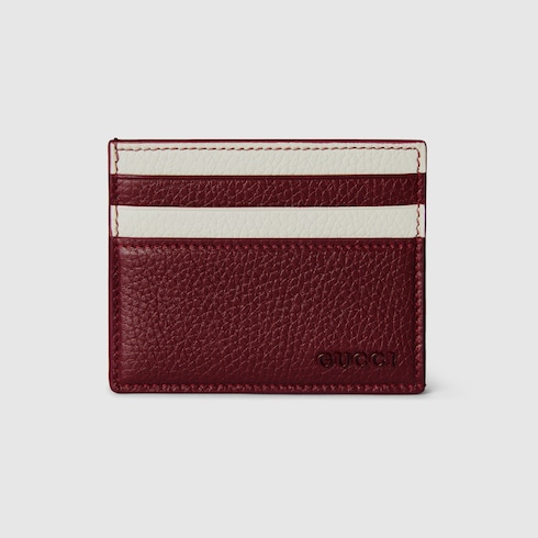 Bi-colour card case with Gucci logo