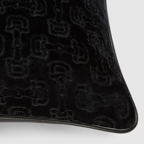 Horsebit velvet jacquard cushion