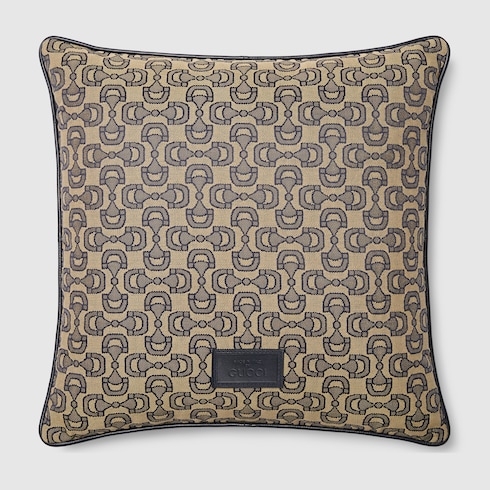Coussin en jacquard de coton à motif Mors