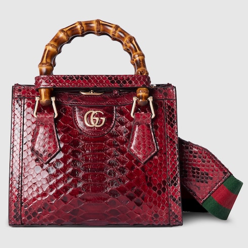 Mini borsa shopping Gucci Diana in pitone