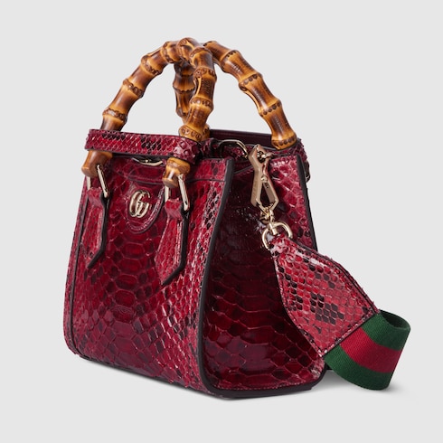Mini borsa shopping Gucci Diana in pitone