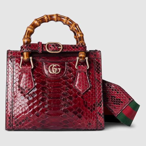 Mini borsa shopping Gucci Diana in pitone
