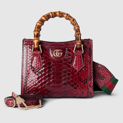 Mini borsa shopping Gucci Diana in pitone