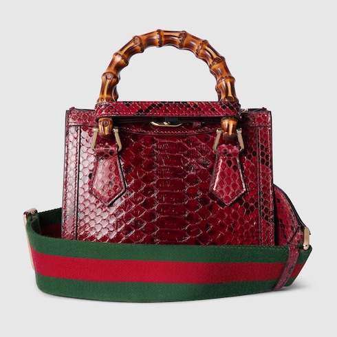 Mini borsa shopping Gucci Diana in pitone