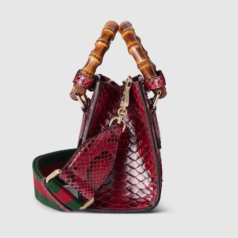 Mini borsa shopping Gucci Diana in pitone