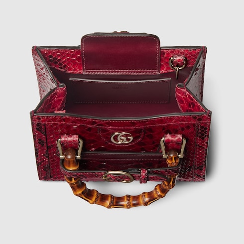 Mini borsa shopping Gucci Diana in pitone