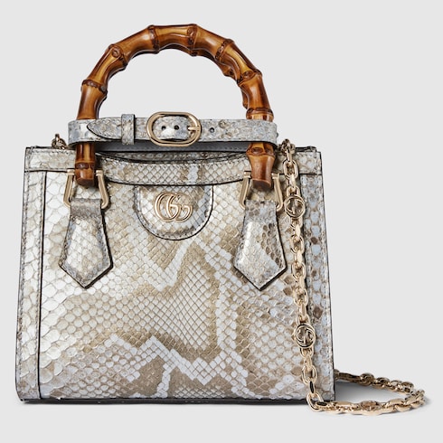 Gucci Diana mini python tote bag Detail 6