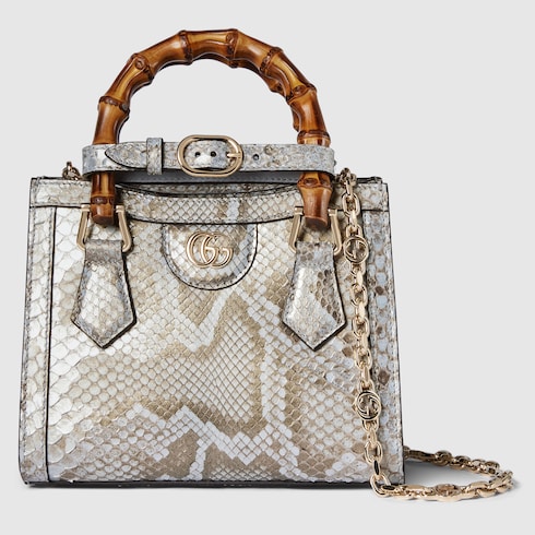 Kleiner Gucci Diana Shopper aus Pythonleder