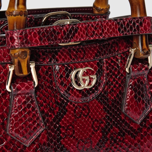 Borsa shopping Gucci Diana in pitone misura piccola