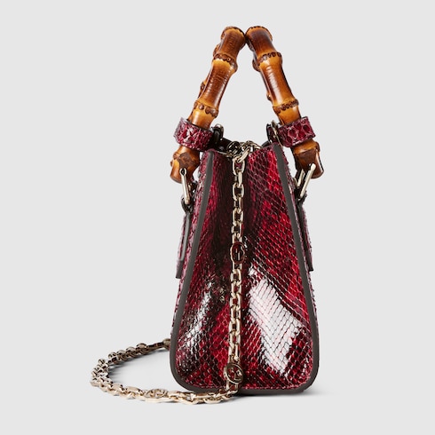 Borsa shopping Gucci Diana in pitone misura piccola