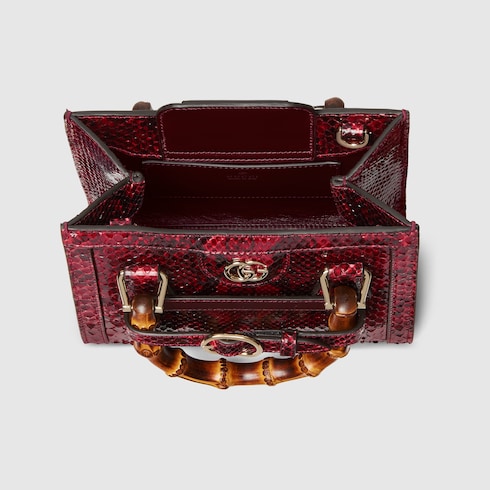 Borsa shopping Gucci Diana in pitone misura piccola