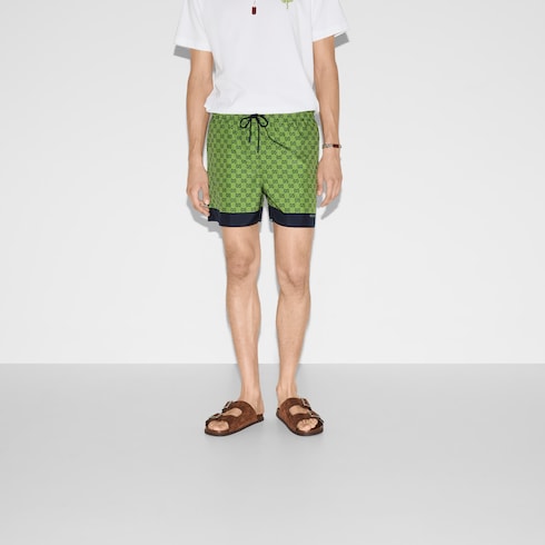 Printed poplin tech swim shorts