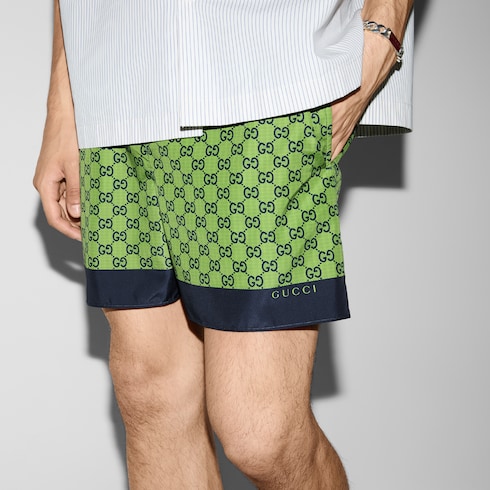 Printed poplin tech swim shorts