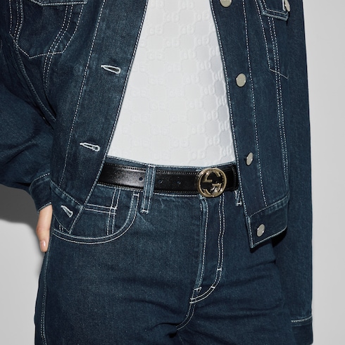 Ceinture avec boucle GG enlacés