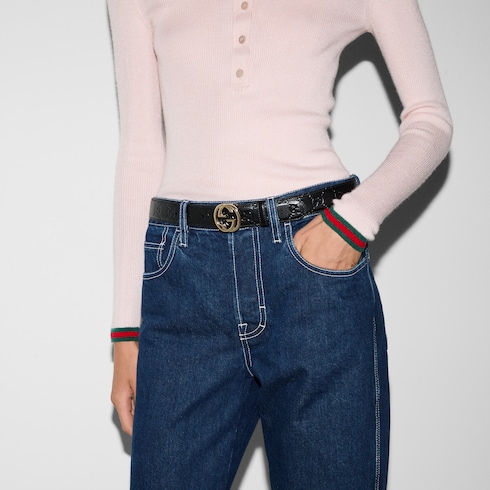 Ceinture avec boucle GG enlacés