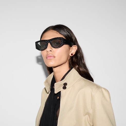 Rectangular frame sunglasses