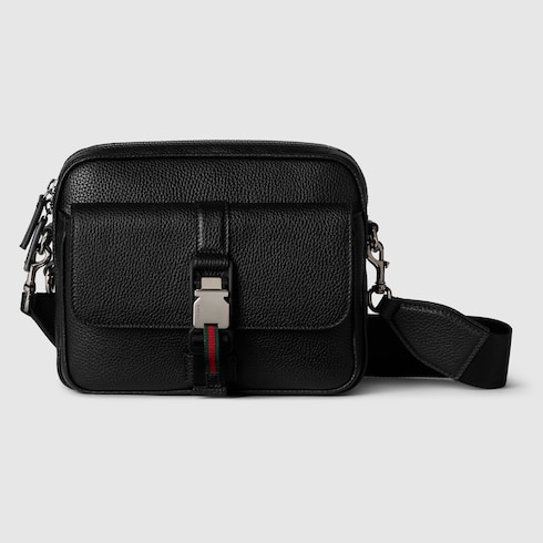 Small crossbody bag with Web in black leather GUCCI Canada