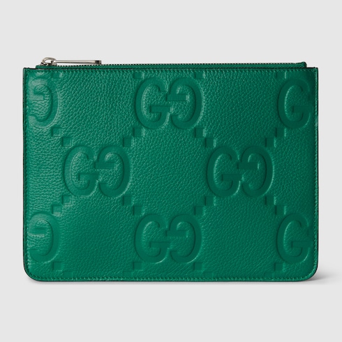 Maxi GG pouch in Green Leather GUCCI SI