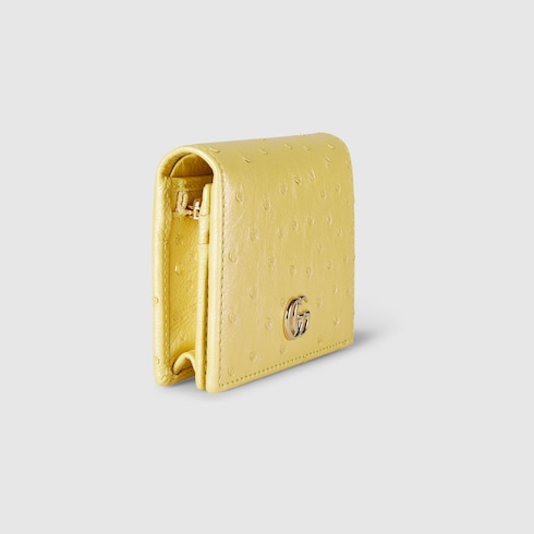 GG Marmont ostrich card case wallet