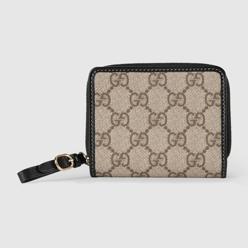 GG Emblem zip mini wallet