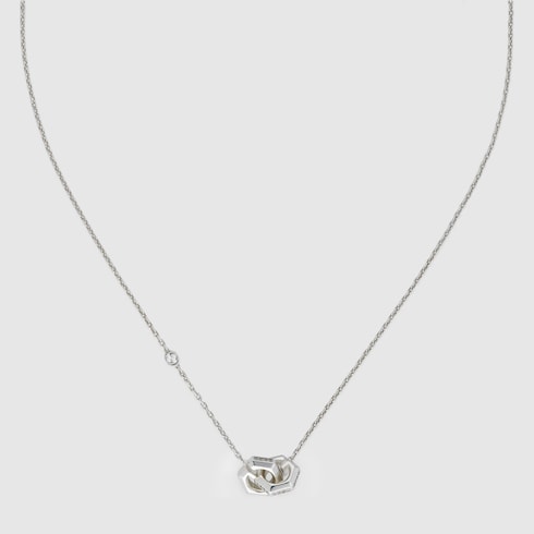 Chain necklace with zirconia geometric G Detail 2