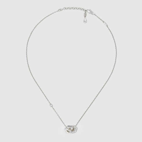 Chain necklace with zirconia geometric G Detail 2