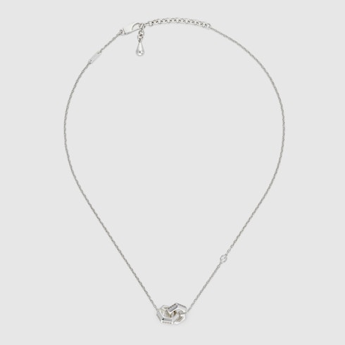 Chain necklace with zirconia geometric G Detail 5