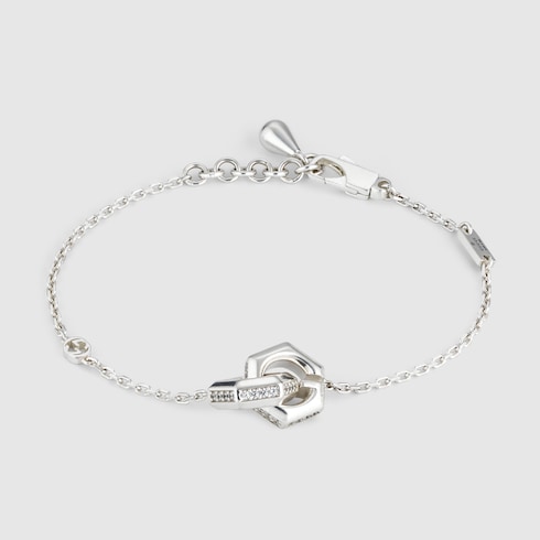 Chain bracelet with zirconia geometric G Detail 2