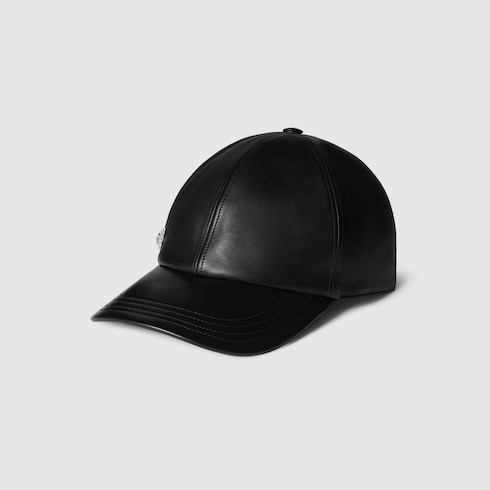 Leather baseball hat with Double G Detail 2