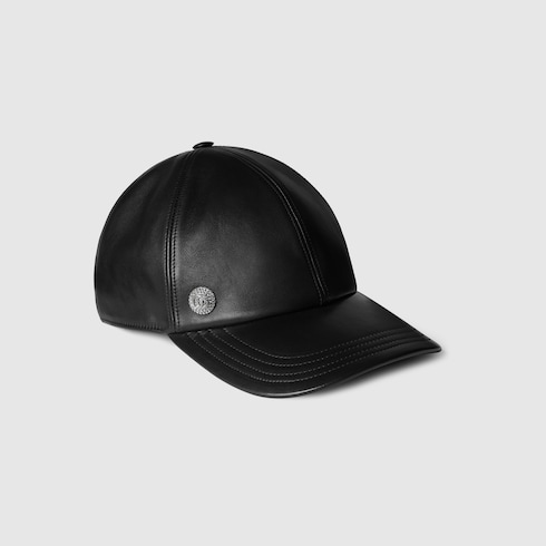 Leather baseball hat with Double G Detail 2