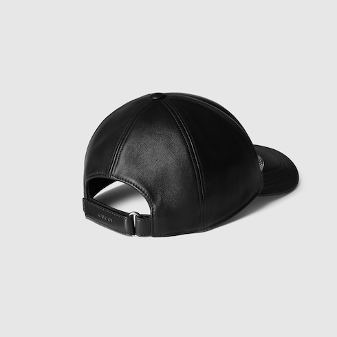 Leather baseball hat with Double G Detail 4