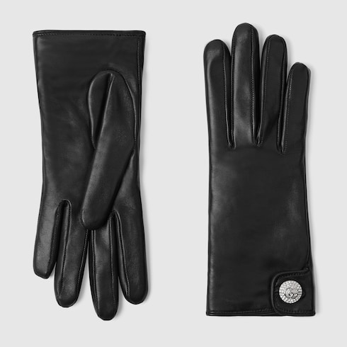 Leather gloves with Double G Detail 2