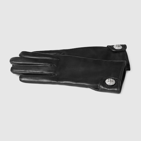 Leather gloves with Double G Detail 2