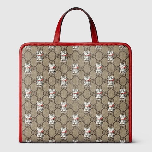 Borsa shopping bambino in tessuto GG stampato