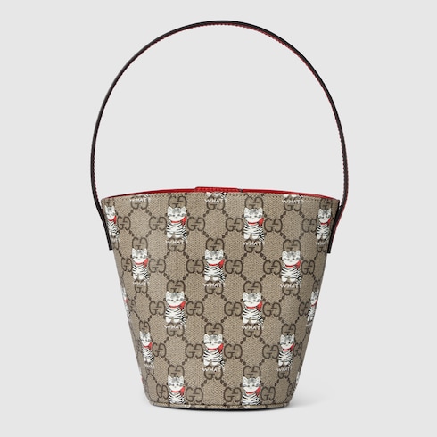 Borsa a secchiello bambino in tessuto GG stampato