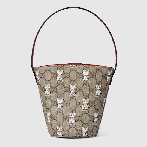 Borsa a secchiello bambino in tessuto GG stampato