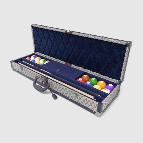Pool table accessories case in beige and blue GG Supreme Pool table accessories case in beige and blue GG Supreme