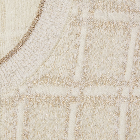 Cardigan aus Woll- und Laméjacquard mit Karomuster